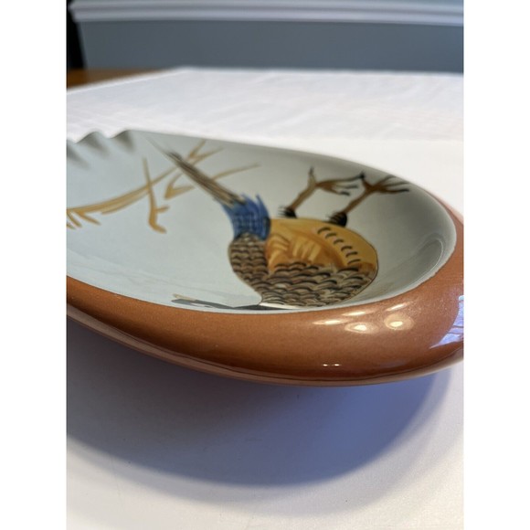 STANGL POTTERY #3926C SPORTSMAN SERIES PHEASANT OVAL 10 3/4" CIGAR ASHTRAY 1950 - Picture 13 of 16